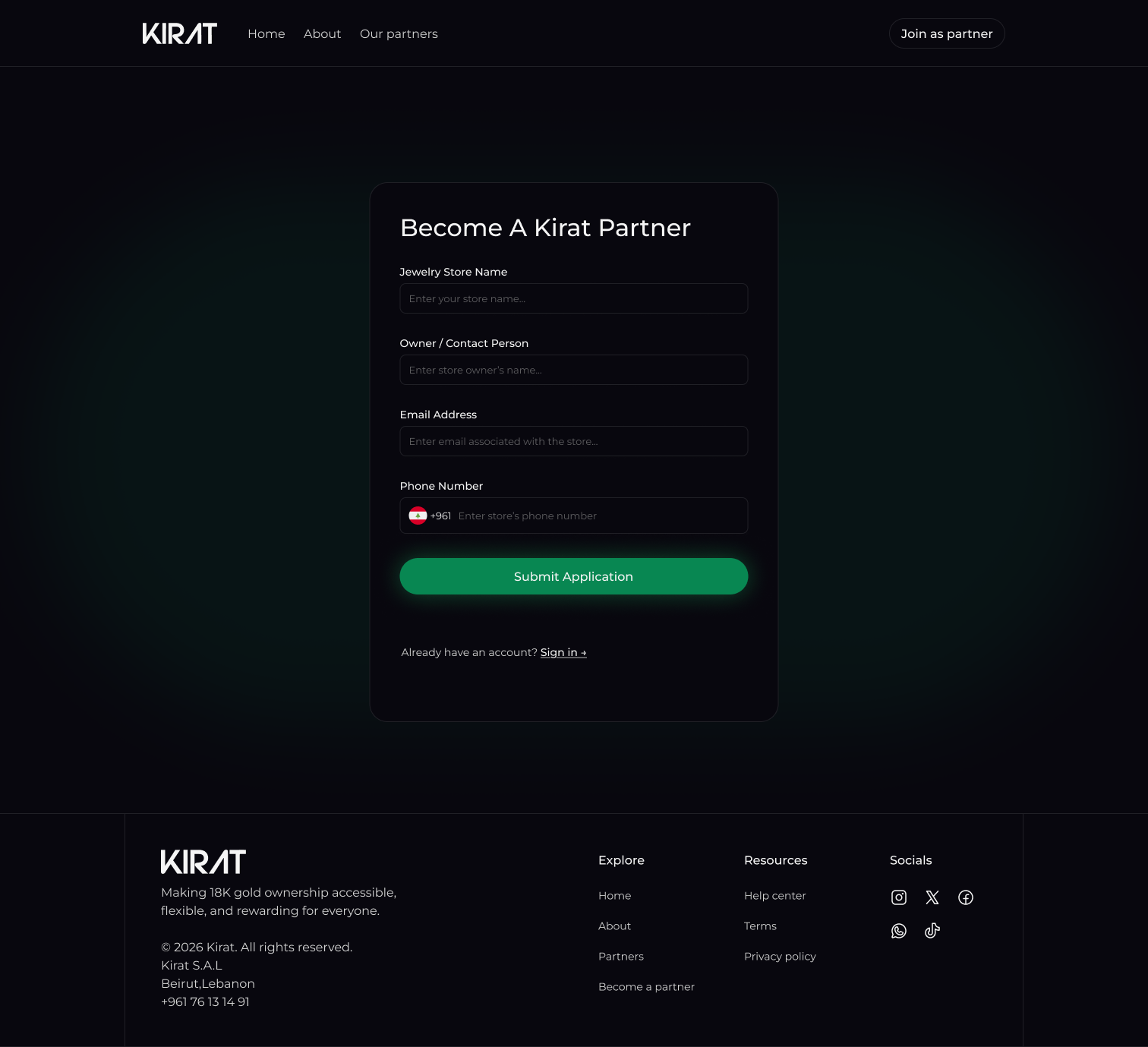 Kirat the result product screen